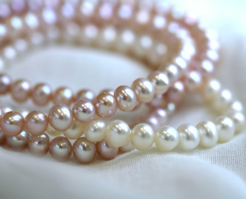 Bracelets perles de culture couleur blanc et rose