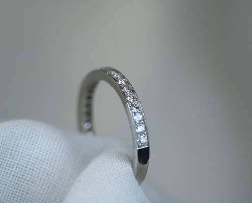 Alliance grains - Or blanc 18K & diamants